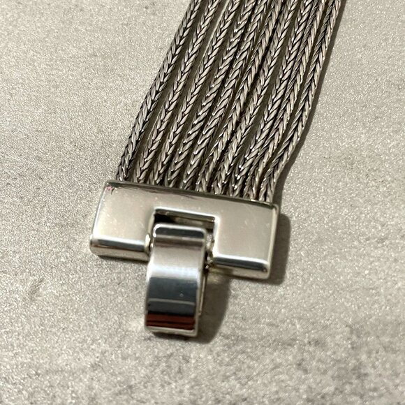 NWOT RARE Brighton Alcazar Hearts Silver Plated Crystal Pave Swing Bracelet - Picture 5 of 7